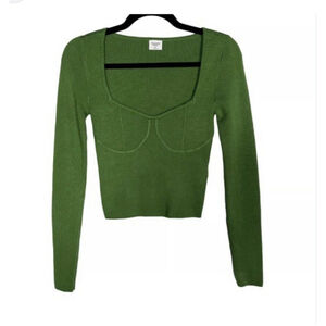 Abercrombie Corset Top Women Sz S Green Cropped Y2K Sexy Festival Stretchy EUC